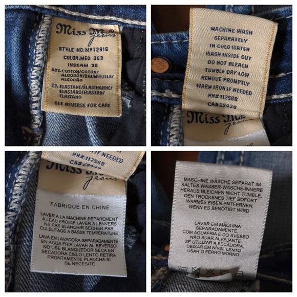 Miss Me Mid-Rise Embellished Skinny Jeans in Blue – Size 24 – EUC - Picture 15 of 15